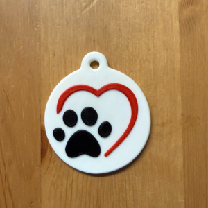 Portachiavi con zampa a cuore